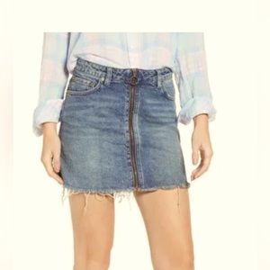 We The Free by Free People Mini Zip It Up Jean Skirt Size: 27